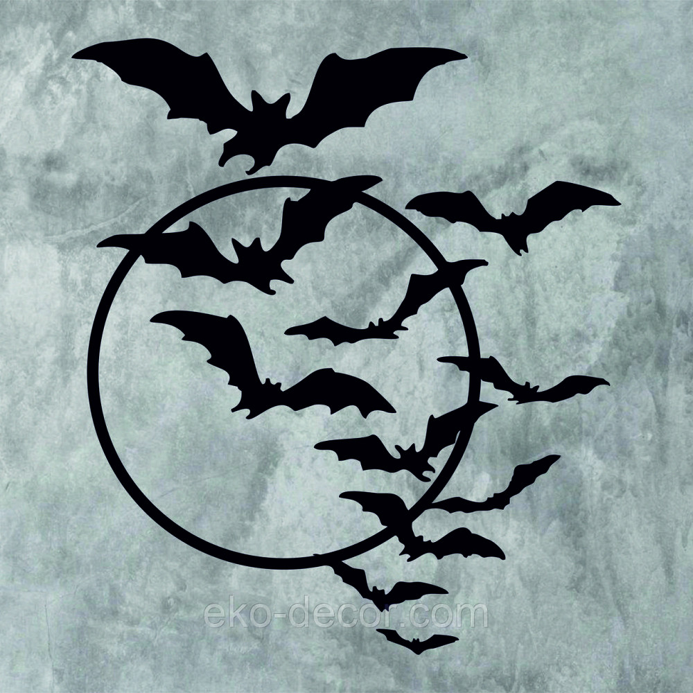 Декоративне настінне Панно «Кажани», Декор на стіну 70*62 см, Чорний Київ - фото 10