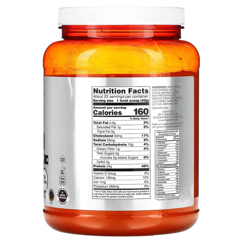 Сироватковий протеїн NOW Foods Sports Whey Protein 907 г вершковий шоколад Київ - фото 2