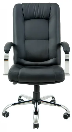 Офісне Крісло Керівника Richman Alberto Шкіра Комбо Lux Хром М3 MultiBlock Чорний Дніпро