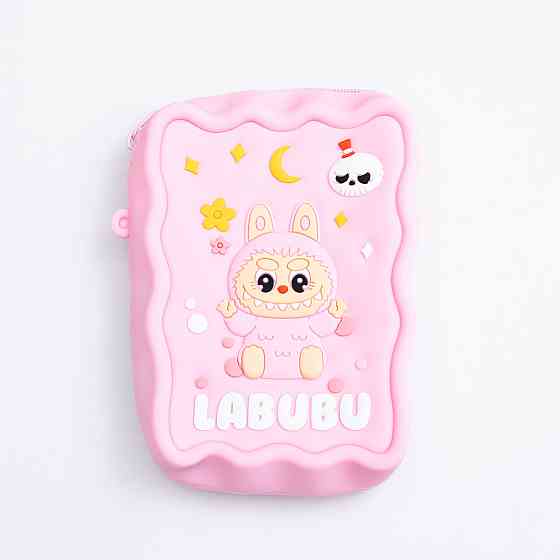 Силиконовая детская сумка через плечо Лабубу, розовая Киев