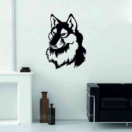 Декоративное настенное Панно «Волк», Декор на стену 110*79 см, Черный Киев