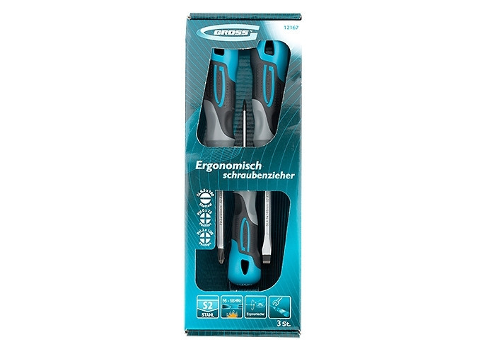 Набір викруток комбінований 3 штуки, трикомпонентна рукоятка, S2 GROSS Полтава - фото 1