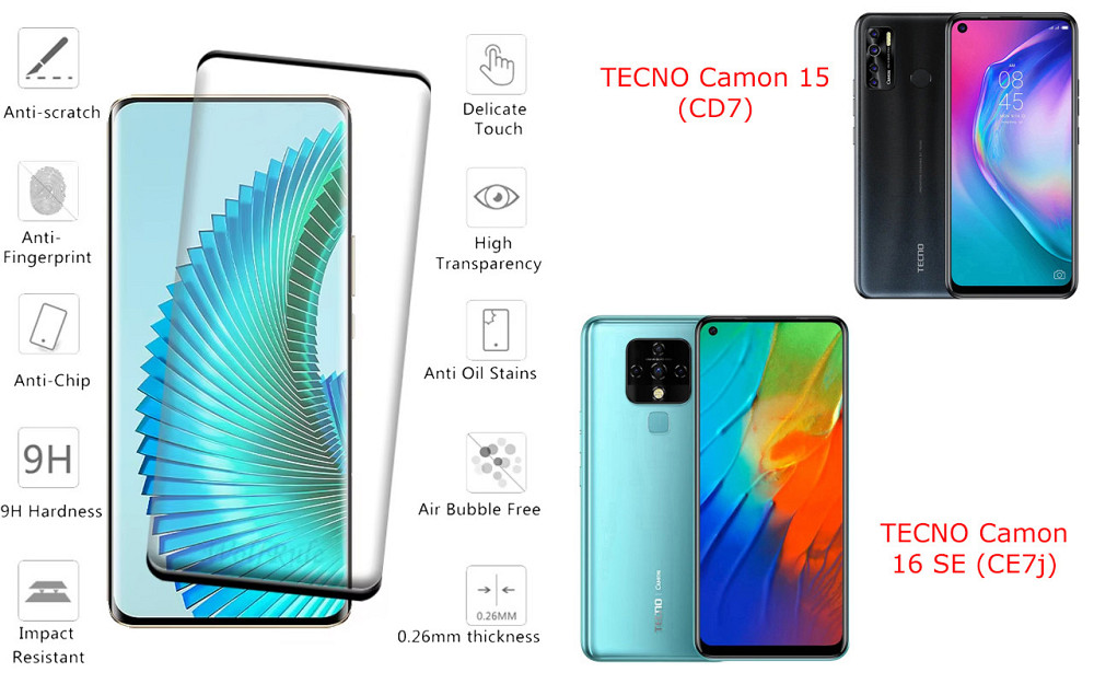 Захисне скло HyperGlass Pro для TECNO Camon 15 (CD7), 16 SE (CE7j) – максимальна чутливість та захист Київ - фото 2