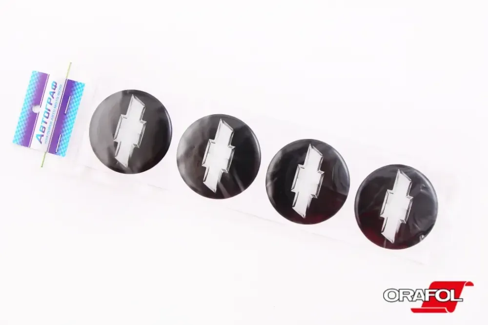 Наклейка на колпак 55мммкон Chevrole чорна Автограф (4 шт.) Вінниця - фото 1