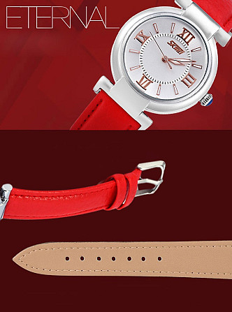 Класичний жіночий годинник Skmei 9075 Elegant (Червоний) Вінниця - фото 8