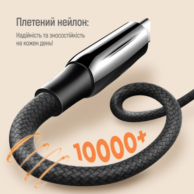 Дата кабель USB-C to USB-C 2.0m (PVC+Aluminum Alloy) (PD Fast Charging 240W) 5А black ColorWay (CW-CBPDCC070-BK) Вінниця - фото 4