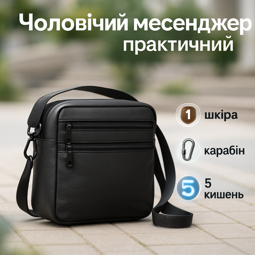 Практичная мужская сумка слинг, Мужская городская сумка кросс-боди, Практичная сумка-мессенджер LH-68 Львов - изображение 20