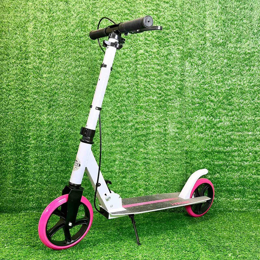 Самокат iTrike двоколісний складаний з ручним гальмом Білий з рожевим (SR 2-049-1-WP) Чернигов - изображение 4