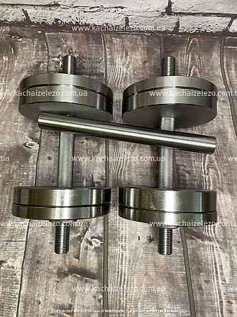 Гантели наборные 2 по 14 кг + Переходник для штанги Гантели, гири, штанги и диски металлические без покрытия Киев