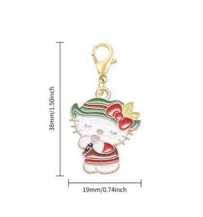 Набор 10 шт. эмалированных подвесок в виде котиков Hello Kitty | Брелки и кулоны из цинкового сплава Киев