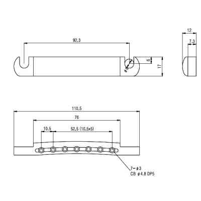 Струнодержатель для гитары Paxphil TS007 Chrome Винница