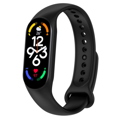 Ремешок для фитнес браслета BeCover Silicone для Xiaomi Mi Smart Band 7 Black (707476) Винница - изображение 1