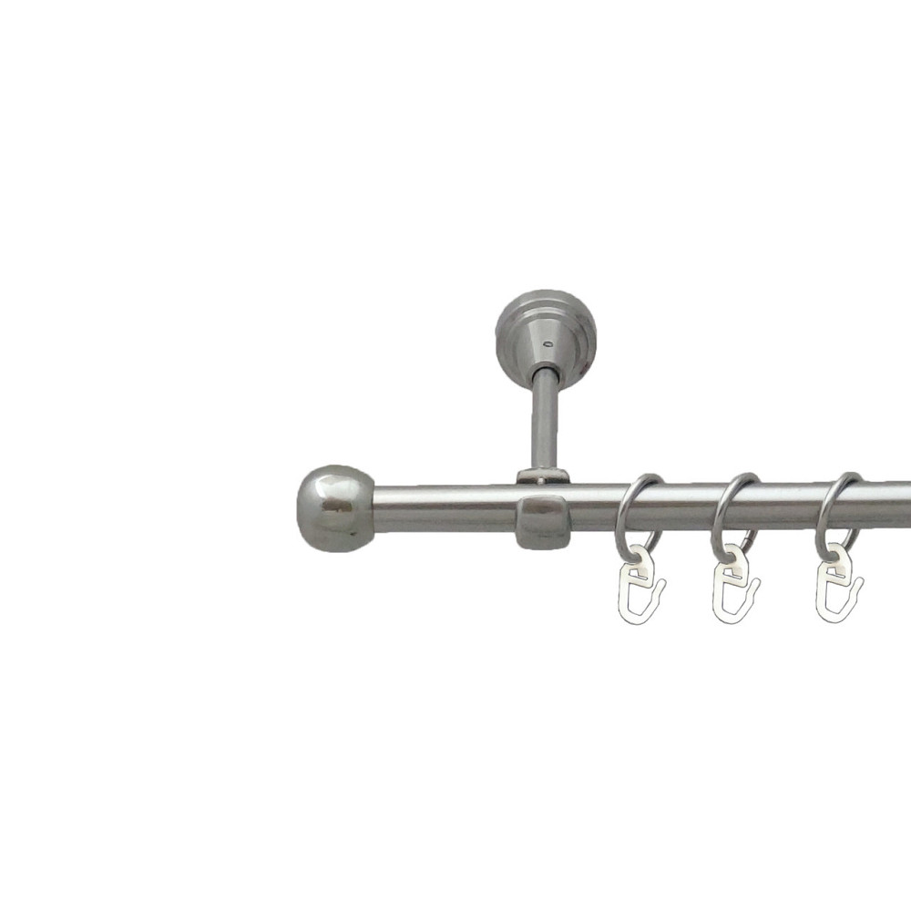 Карниз Orvit Куля Болонь металевий однорядний відкритий Нержавіюча Сталь 16 мм 240 см (5503022) Львов - изображение 1