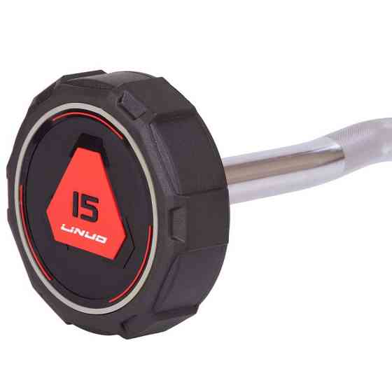 Штанга фіксована вигнута поліуретанова LI NUO 3623-15 довжина 111 см 15 кг Київ