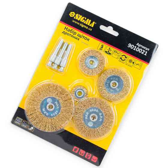 Набір щіток дискових "дриль" кручений дріт 5шт (25, 38, 50, 65, 75мм) Мукачево