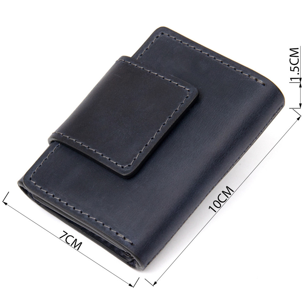 Матова шкіряна візитниця Чорний (GRANDE PELLE) Київ - фото 7