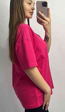 Базовая футболка женская оверсайз Малиновый M/L Харьков