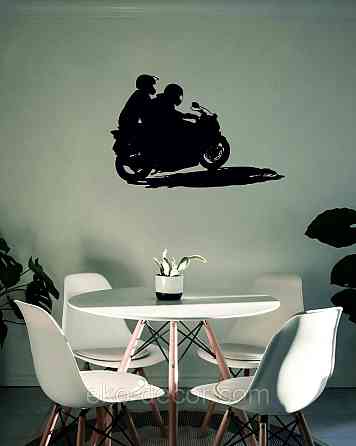 Декоративное настенное Панно «Мотоцыкл с коляской» Декор на стену 70*45 см, Черный Киев