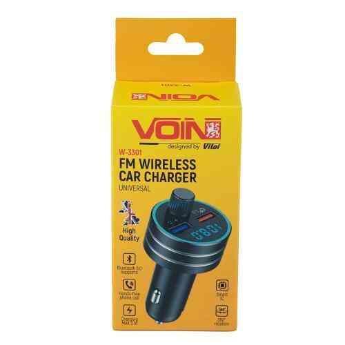 FM модулятор VOIN W-3301 з Bluetooth 5.0, 2 USB порти 3.1A, Hands-free та підсвіткою, 12-24V Харків