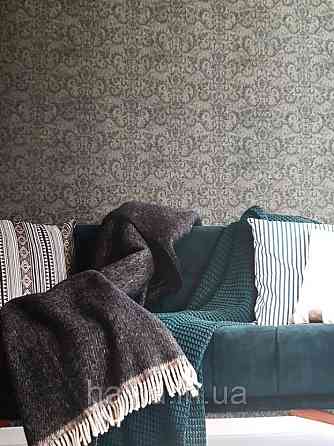 Обои флизелиновые эко Decoprint Essentials EE22559 под старину вензель завиток с потертостью зеленые песочные Киев