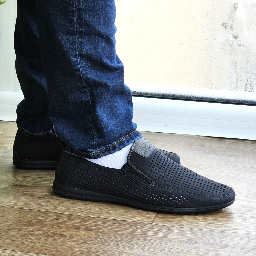 Мужские Мокасины Летние Кроссовки Сеточка Туфли Черные (размеры: 41,43,44,45) Видео Обзор - 447-1 Днепр - изображение 9