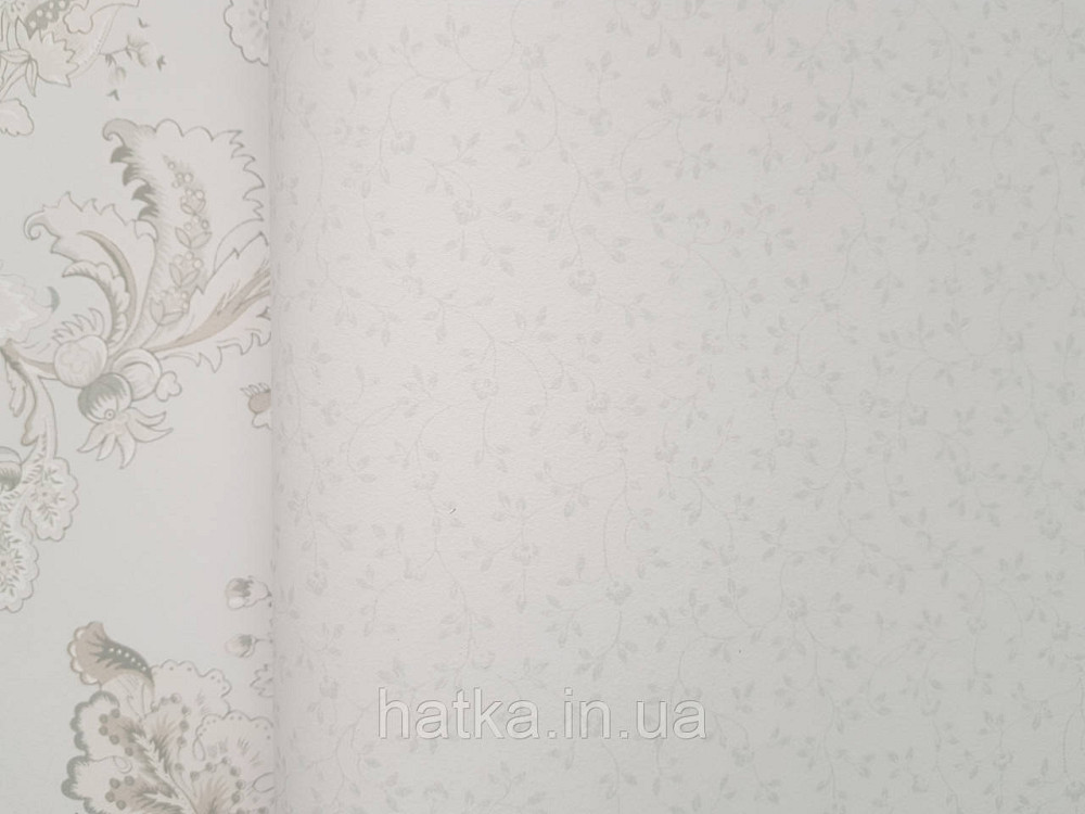 Шпалери флізелінові еко Rasch Sophia 0.53х10 прованс рослинний принт квіти листя маленькі біло-сірі Київ - фото 2