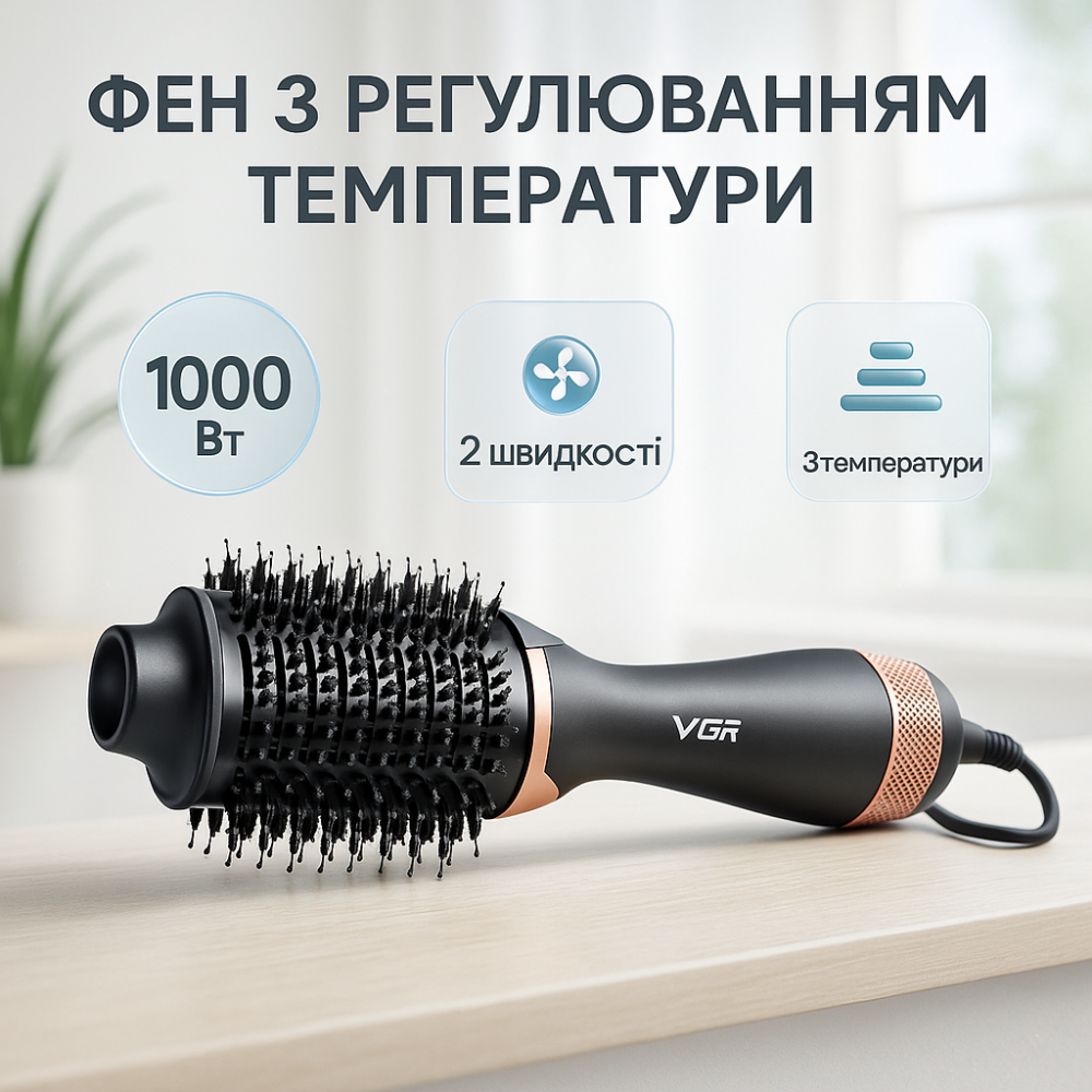 Мультистайлер з насадками, Стайлер для волосся професійний, Класичний фен для волосся KX-68 Львів - фото 19