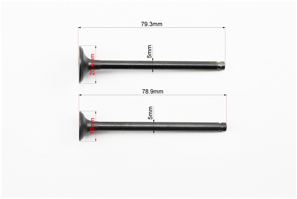 Клапан впускний, випускний (НЕМАГНІТНИЙ) к-кт Honda AF-61/62 (d = 20 / 16мм; h = 78,9мм) Киев - изображение 2