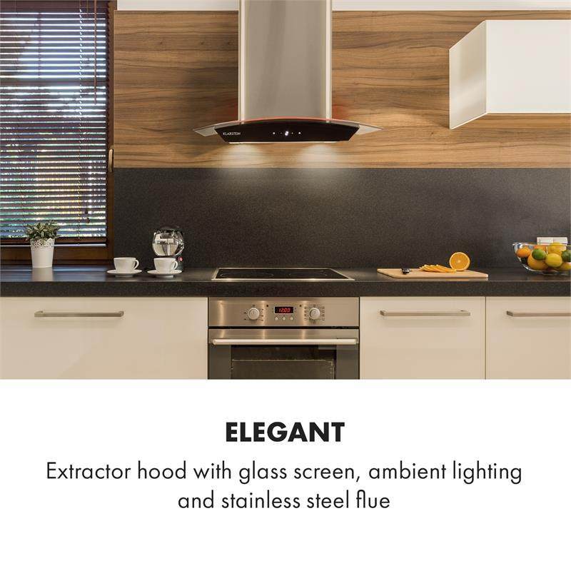 Вытяжка Gloria работа на вытяжке 60 см 580 м³/ч Стеклянный экран RGB LED нержавеющая сталь серебристый/черный Ровно - изображение 3