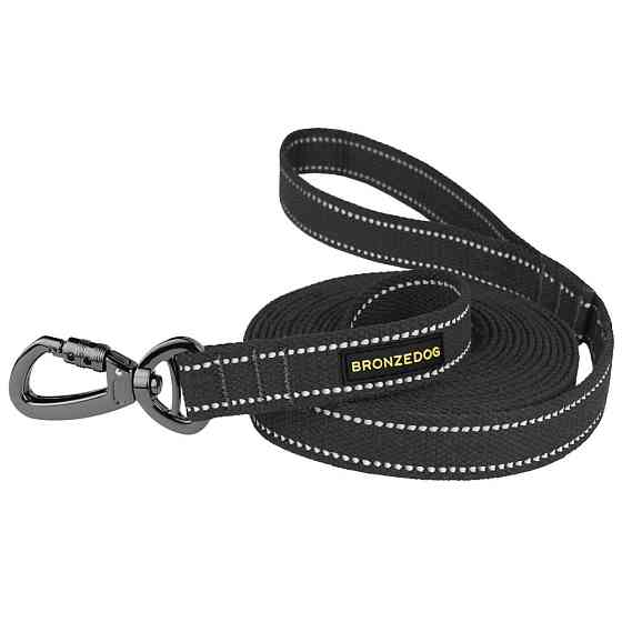 Світловідбивний брезентовий повідець для собак графіт 2 м, 3 м, 5 м Одеса