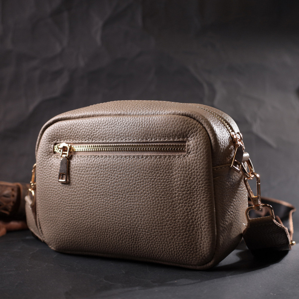 Идеальная женская сумка из натуральной мягкой кожи Vintage 22318 Бежевая Киев - изображение 7