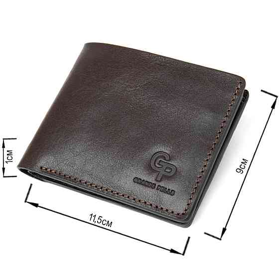 Портмоне из натуральной кожи для мужчин GRANDE PELLE 11463 Коричневый Киев