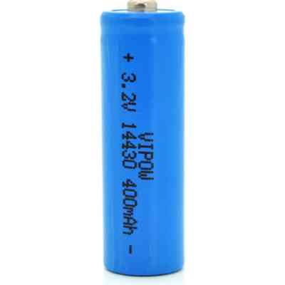 Аккумулятор 14430 LiFePO4 (size 3/4AA), 400mAh, 3.2V, TipTop, blue Vipow (IFR14430-400mAhTT / 25540) Винница