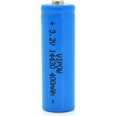 Аккумулятор 14430 LiFePO4 (size 3/4AA), 400mAh, 3.2V, TipTop, blue Vipow (IFR14430-400mAhTT / 25540) Винница - изображение 1
