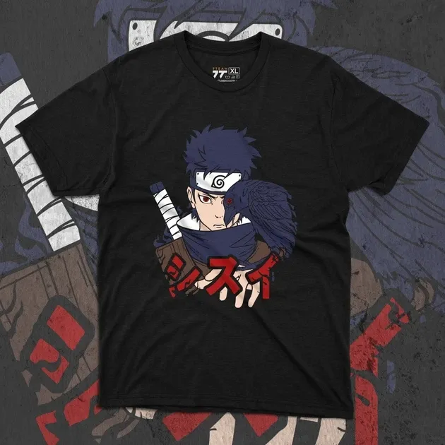 Футболка для підлітка хлопчика з принтом Наруто Шісуі Учіха Розмір 160 Anime10292 Дніпро - фото 1