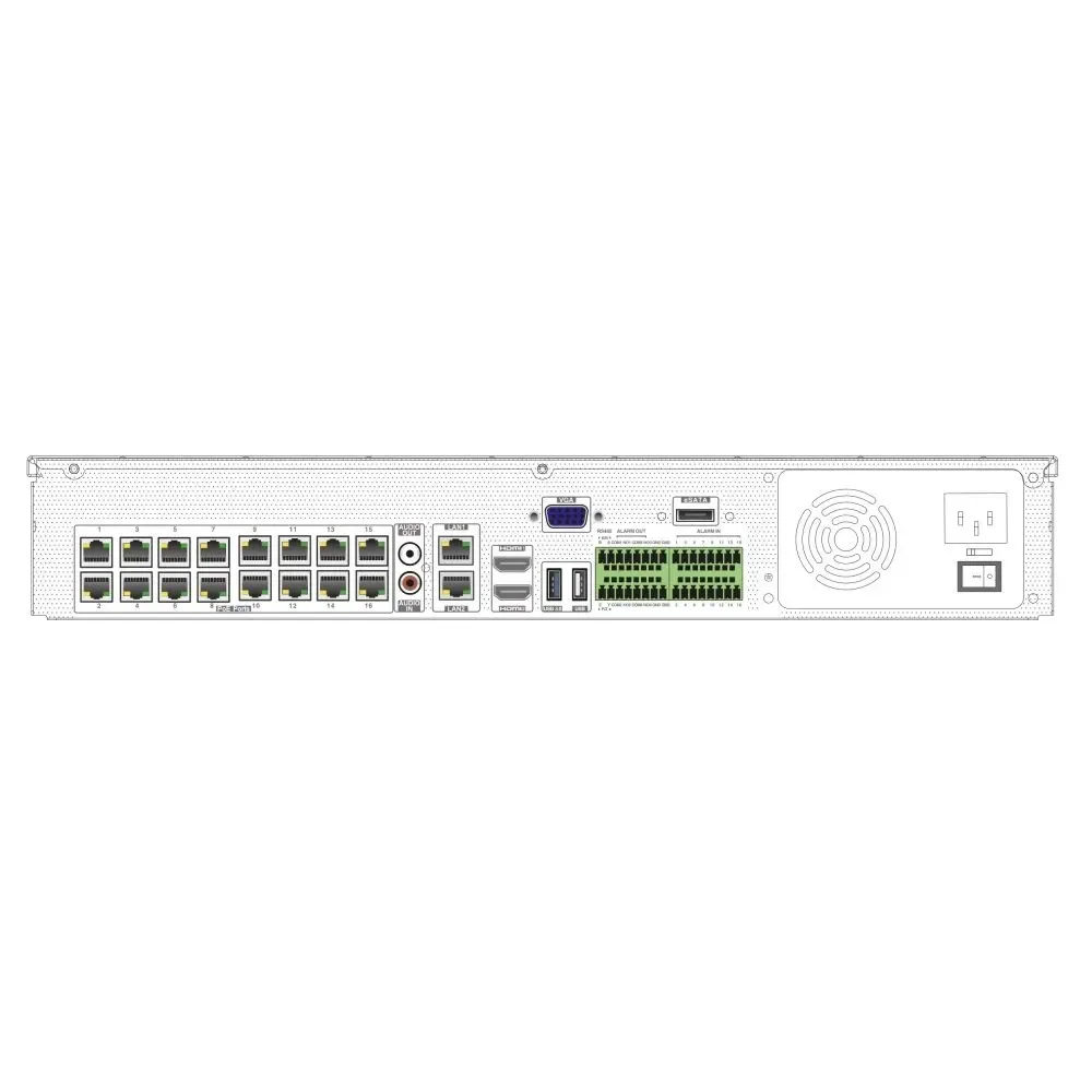 IP-відеореєстратор 32-канальний 12Mp TVT TD-3332H4-16P-B2(320-256) з 16 портами PoE (77-00408) Киев - изображение 6