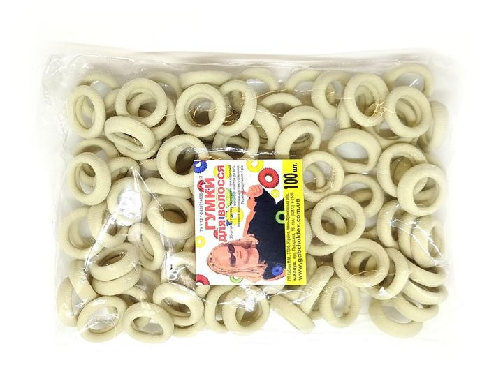 Гумки для волосся нейлон бежеві 100 шт Київ - фото 1