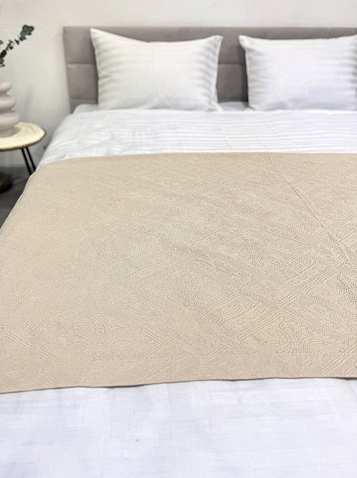 Ecotton Покривало Ecotton Pique 240х230 см натуральне молочний Natural в крафтовій подарунковій Коломия - фото 4