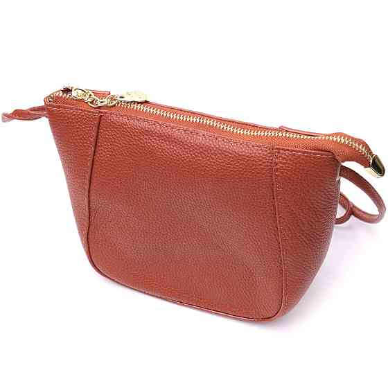 Невелика сумка жіноча через плече з натуральної шкіри Vintage 22300 Коричнева Київ