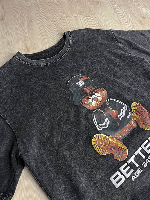 Сукня жіноча Sessanta 25011 футболка оверсайз варена тай дай з принтом ведмедик чорна, чорний, one size Київ - фото 7