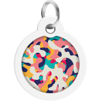 Адресник для животных WAUDOG Smart ID с QR паспортом "Камо разноцветный", круг 30 мм (230-0206) Винница - изображение 2