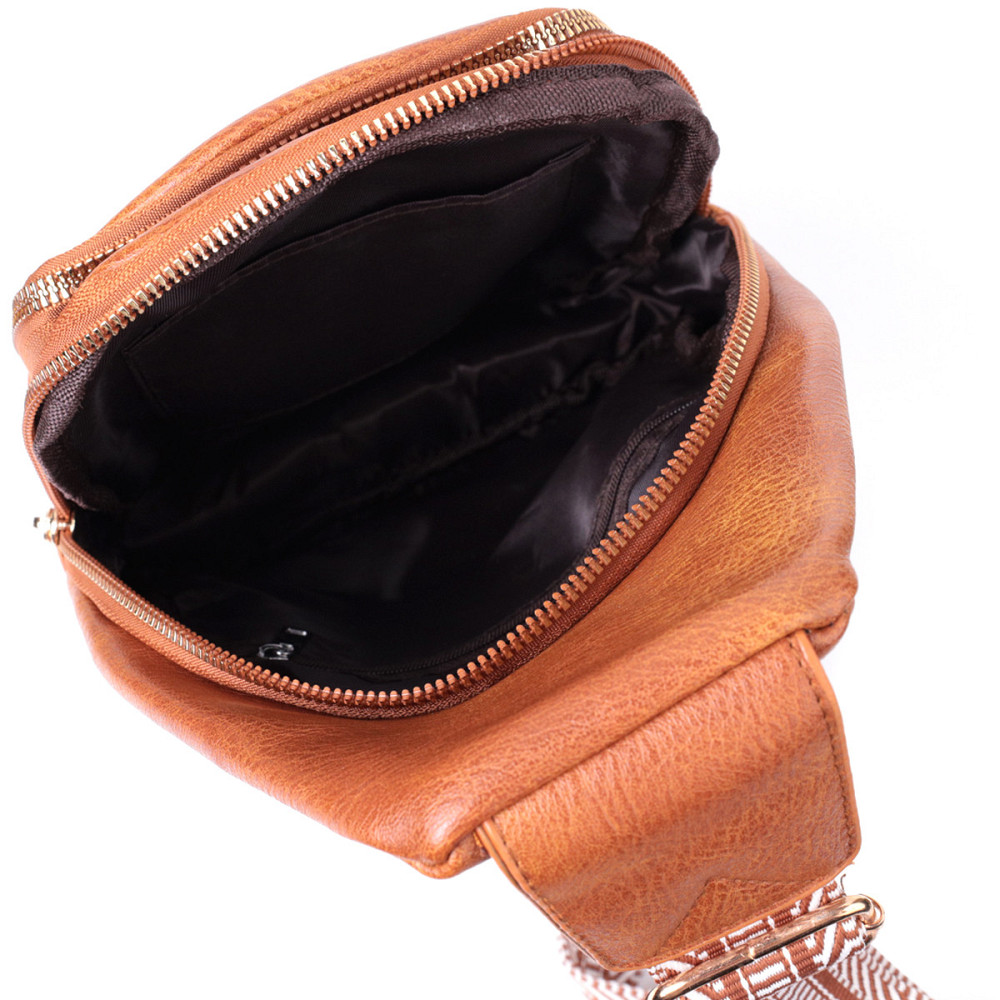 Практичная женская сумка с одной лямкой через плечо из экокожи Vintage 22758 Рыжий Киев - изображение 7