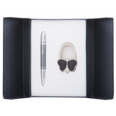 Ручка шариковая Langres набор ручка + крючок для сумки Lightness Черный (LS.122030-01) Винница - изображение 1