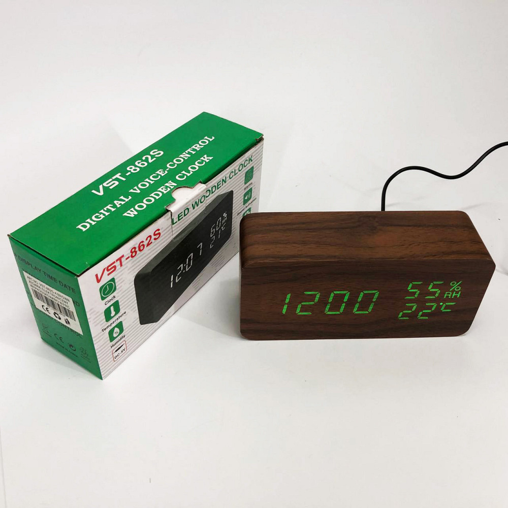 Часа электронные настольные VST-862S-4, Цифровые настольные часы квадратные, Умные MF-930 настольные часы Киев - изображение 8