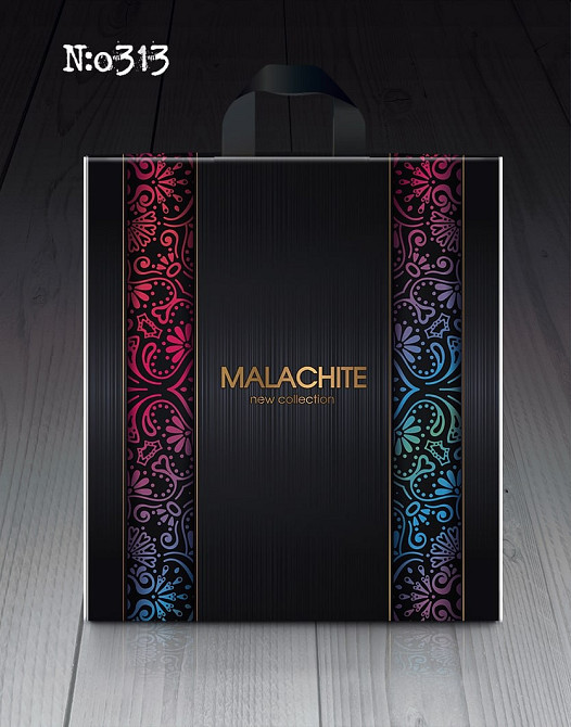 Пакет із петльовою ручкою середній щільний ламінований "Малахіт 313" (40х45+3) 95 мк КВС (50 шт) Харків - фото 2