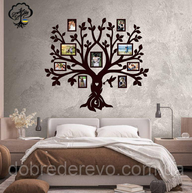 Родовое дерево🌳 Колибри 2 Семейное дерево сердце  на 9 фото рамок, Вижница - изображение 6