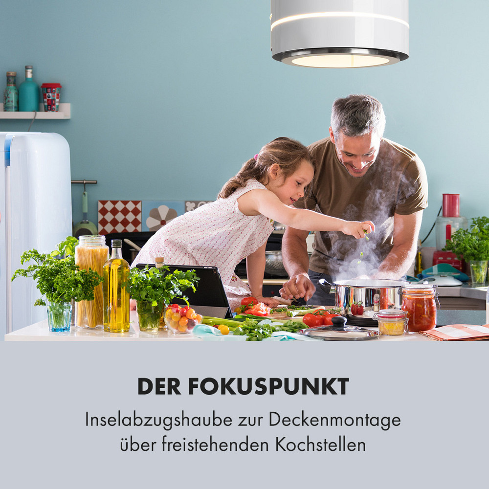 Островная вытяжка Tron Ambience Ø38см рециркуляция 540м³/ч LED белый белый (Германия, читать описание) Ровно - изображение 2