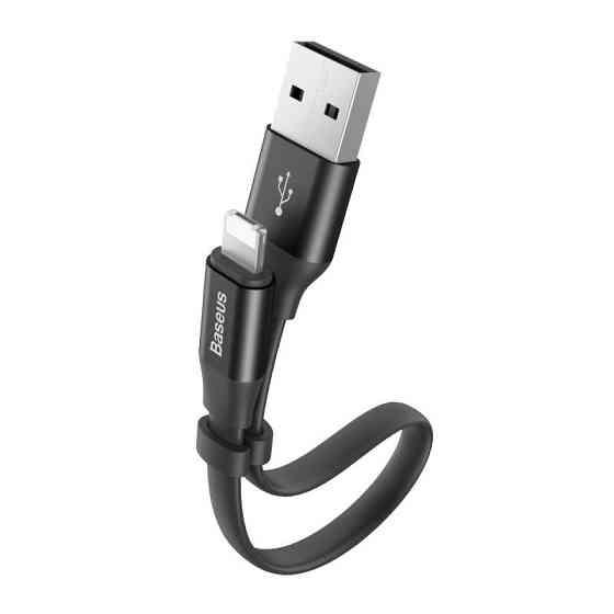 Кабель USB-Lightning/MicroUSB Baseus Two-in-one Portable Cable CALMBJ-01 (Чорний, 0.23м) Николаев
