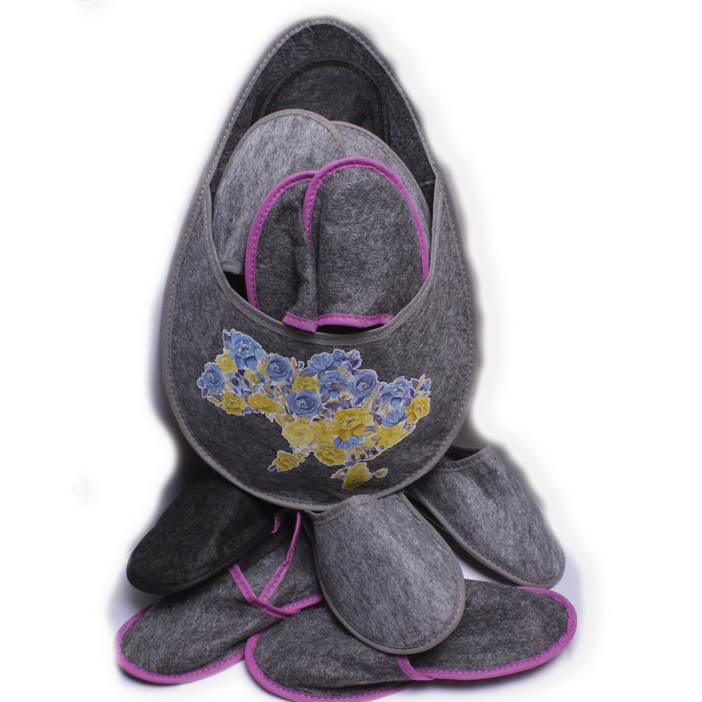 Гостевые тапочки фетровые набор 5 в 1 