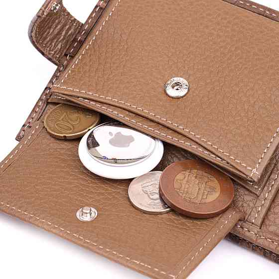 Вместительный мужской кошелек из натуральной кожи Коричневый (KARYA) Киев